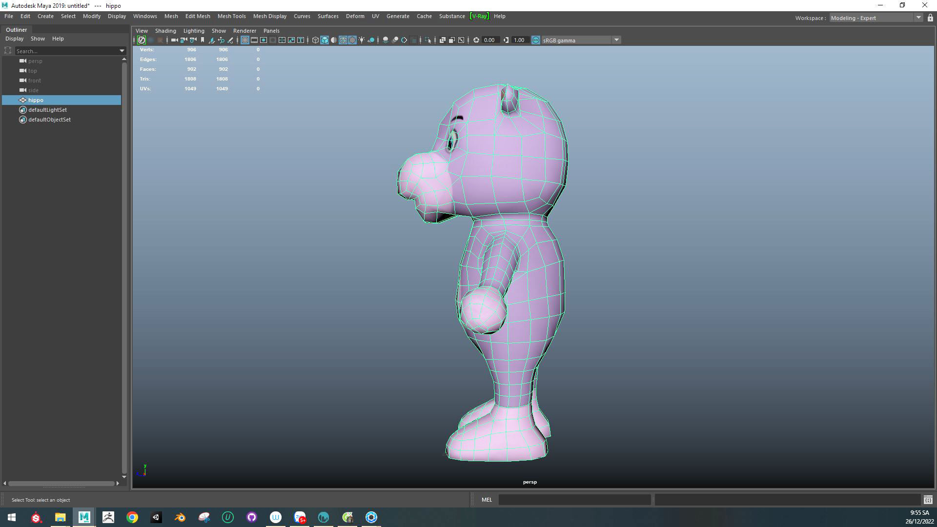 Character008 Animated Hippo 3D Low-poly 3D model_9