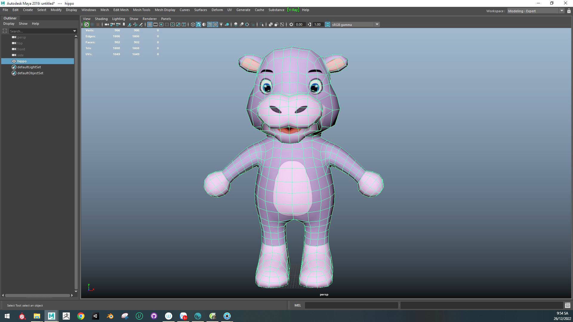 Character008 Animated Hippo 3D Low-poly 3D model_8