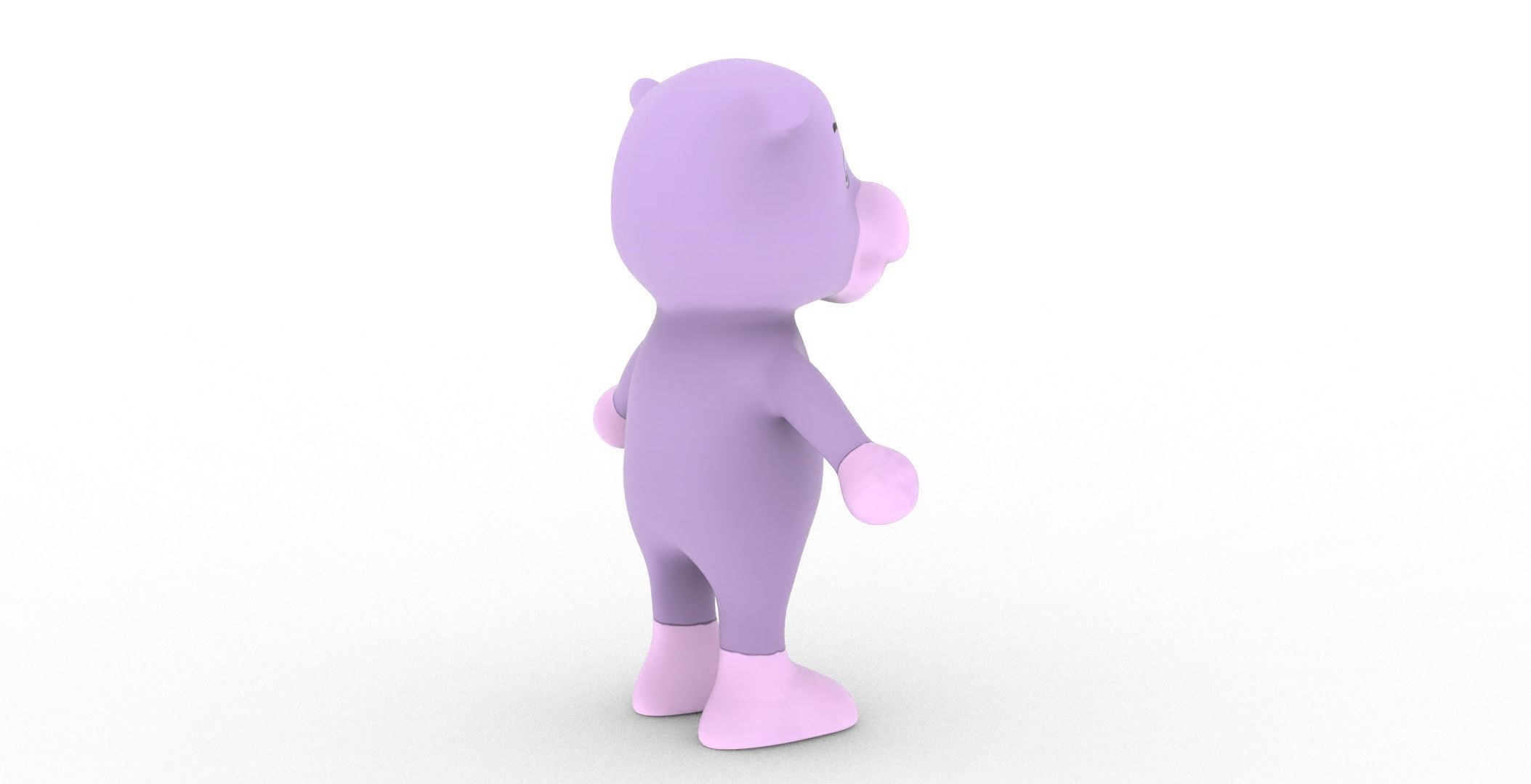 Character008 Animated Hippo 3D Low-poly 3D model_16