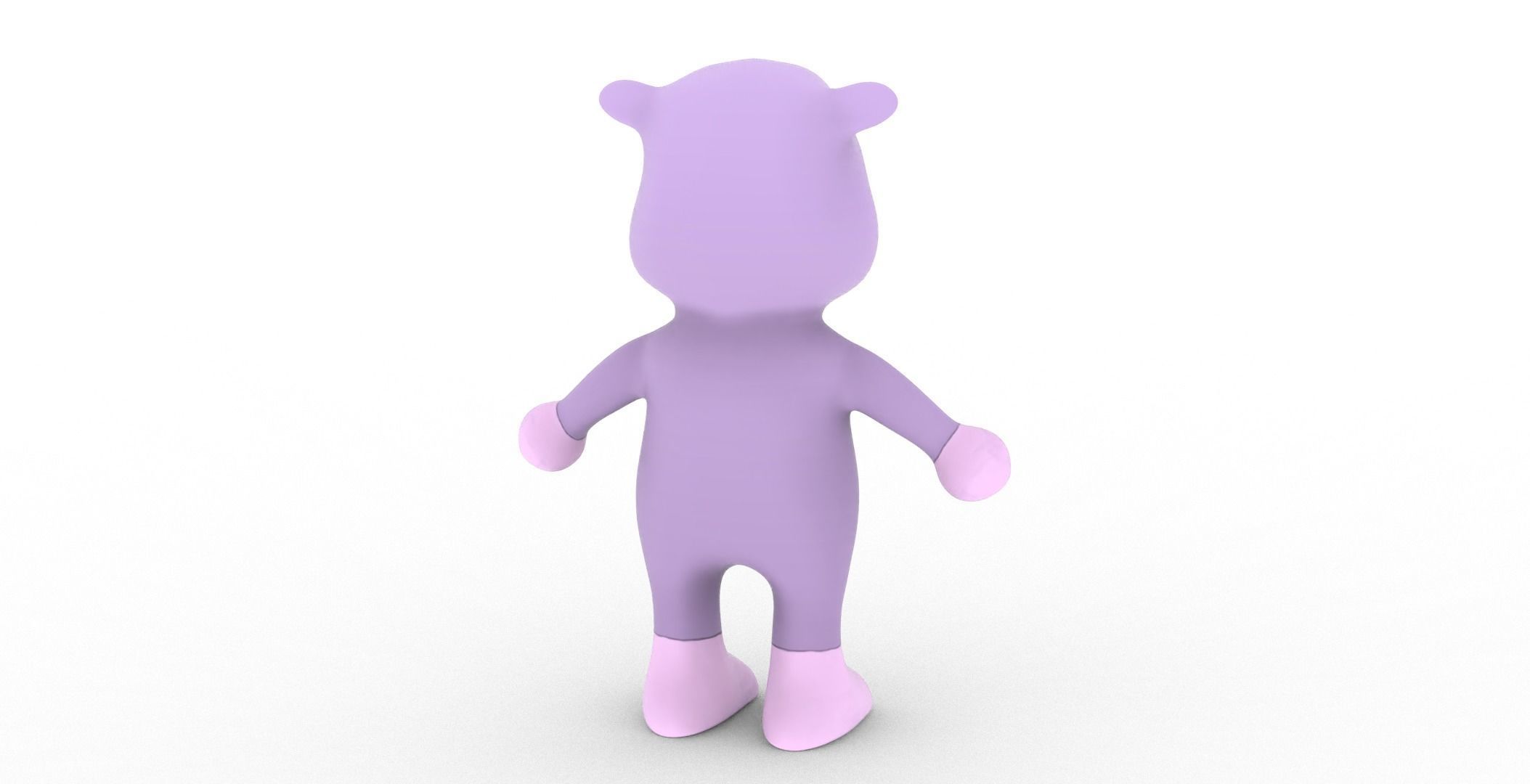 Character008 Animated Hippo 3D Low-poly 3D model_24