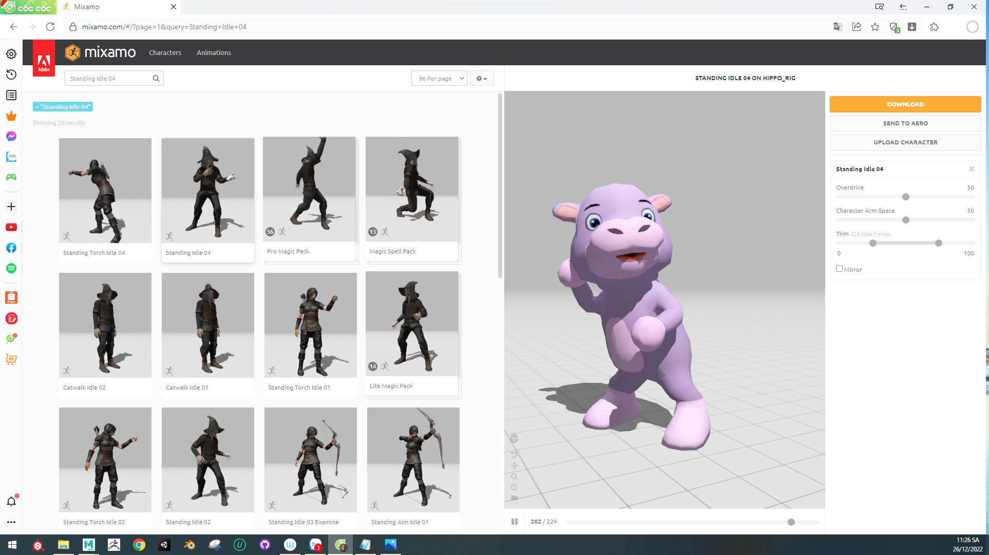 Character008 Animated Hippo 3D Low-poly 3D model_4