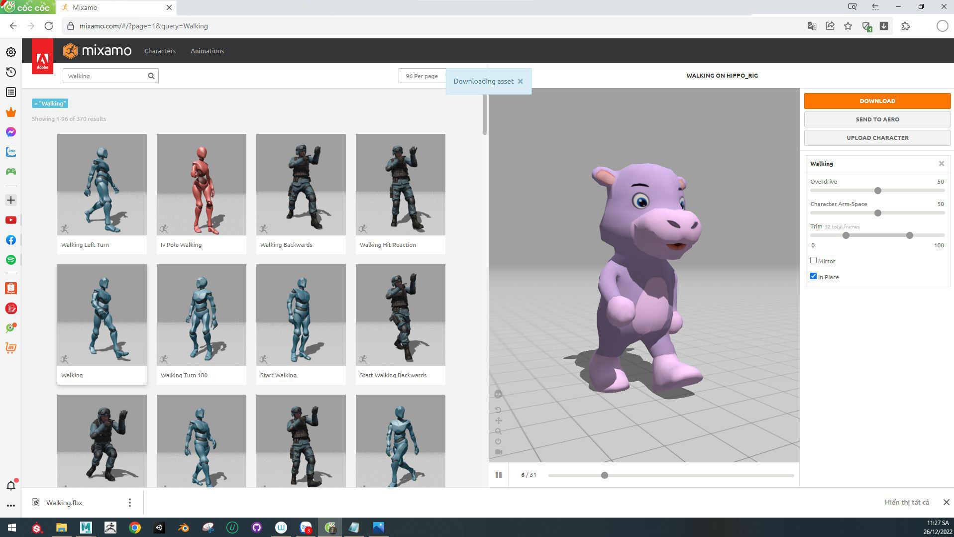 Character008 Animated Hippo 3D Low-poly 3D model_1