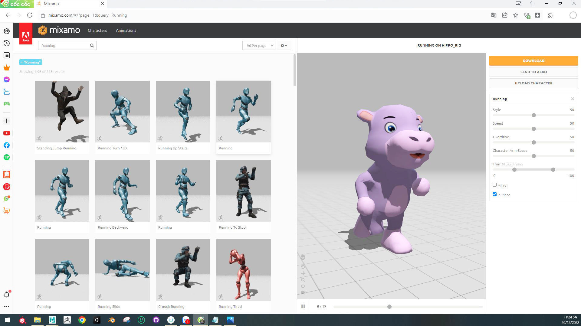 Character008 Animated Hippo 3D Low-poly 3D model_2