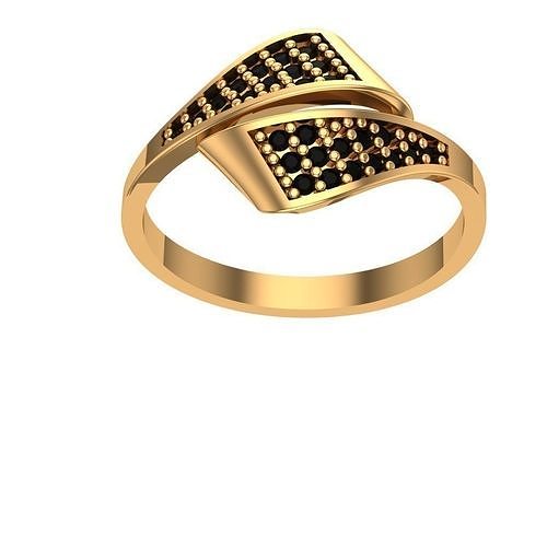 RINGS gold ring with diamonds 3D print model