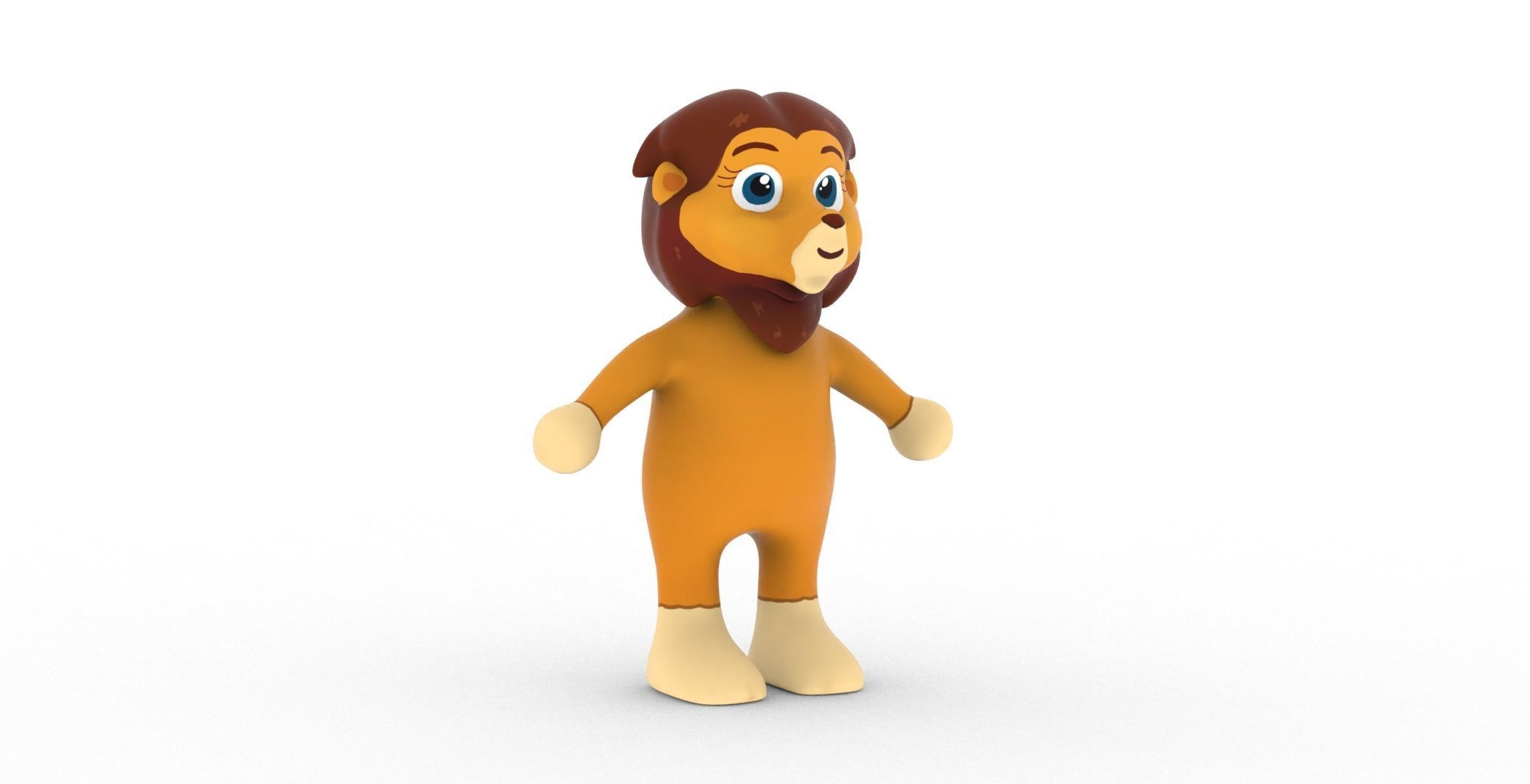 Character009 Animated Lion 3D Low-poly 3D model_35
