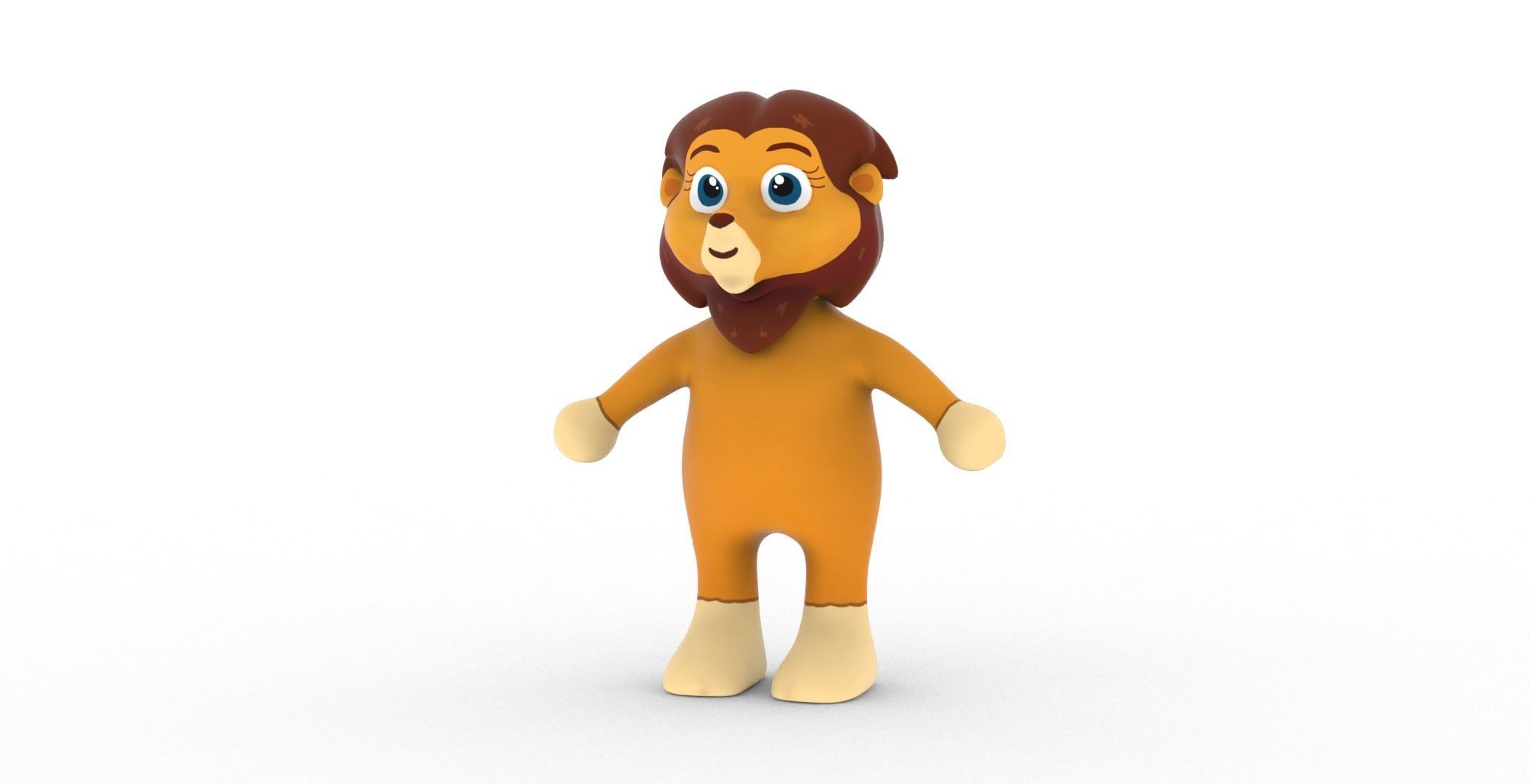 Character009 Animated Lion 3D Low-poly 3D model_11