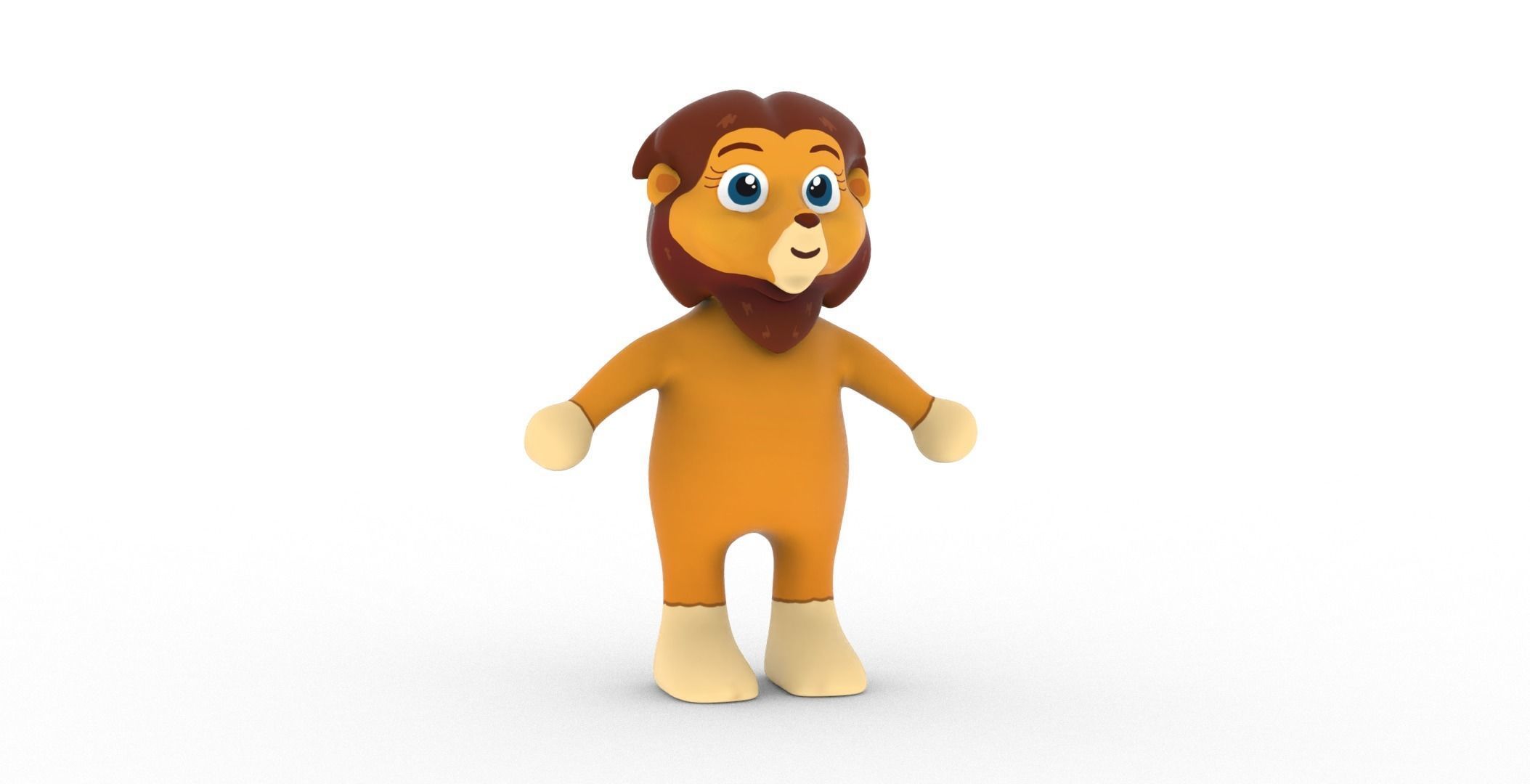 Character009 Animated Lion 3D Low-poly 3D model_37