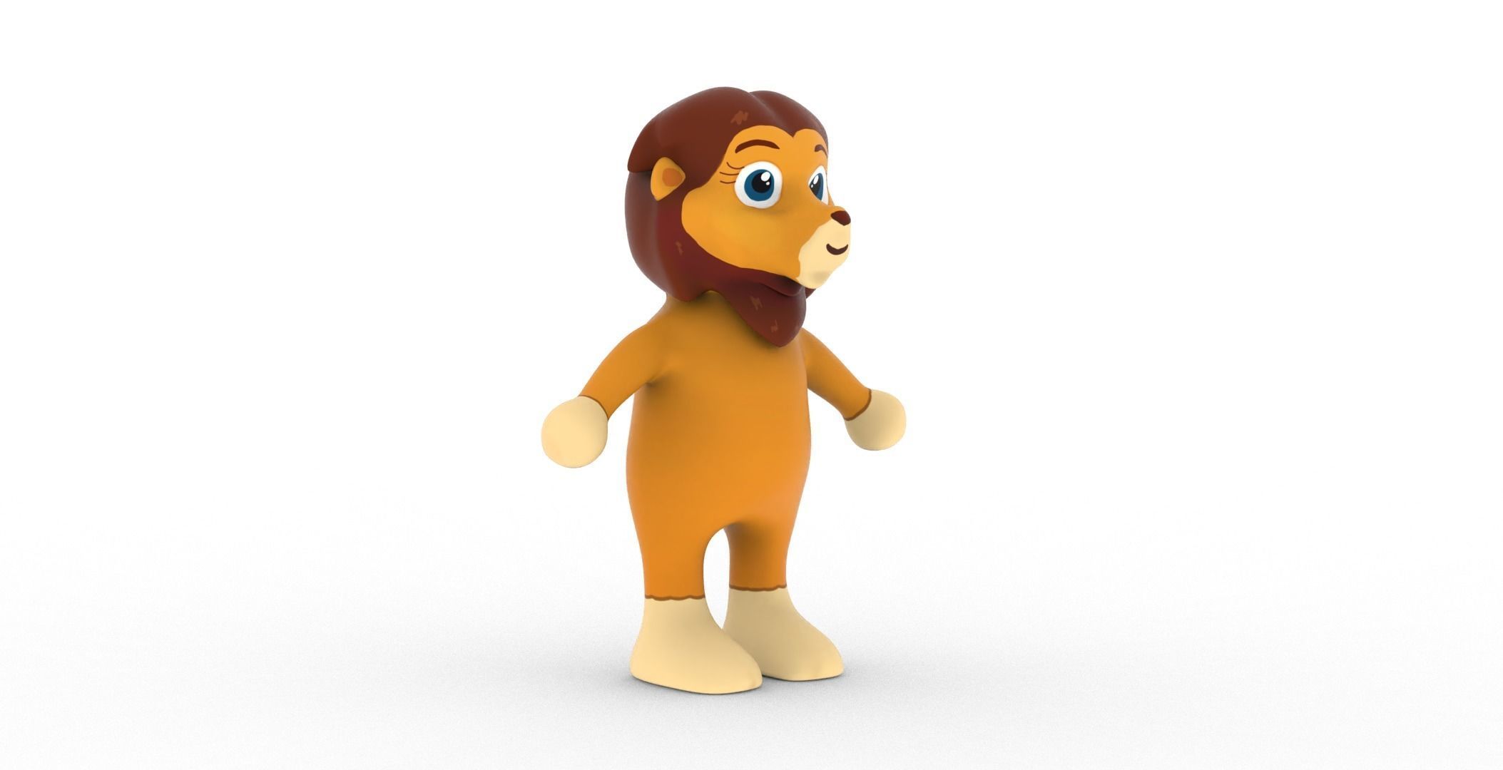 Character009 Animated Lion 3D Low-poly 3D model_32