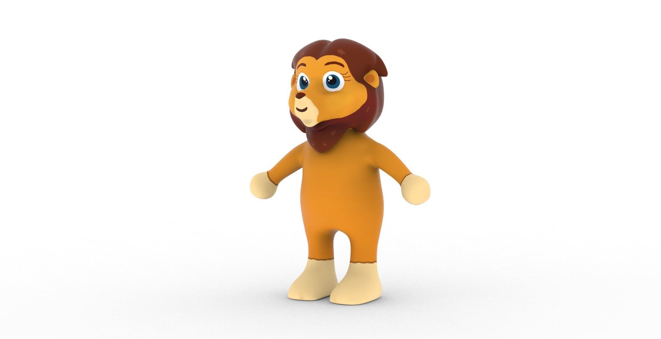 Character009 Animated Lion 3D Low-poly 3D model_10