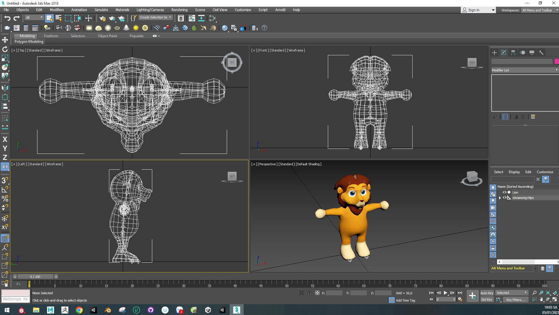 Character009 Animated Lion 3D Low-poly 3D model_2
