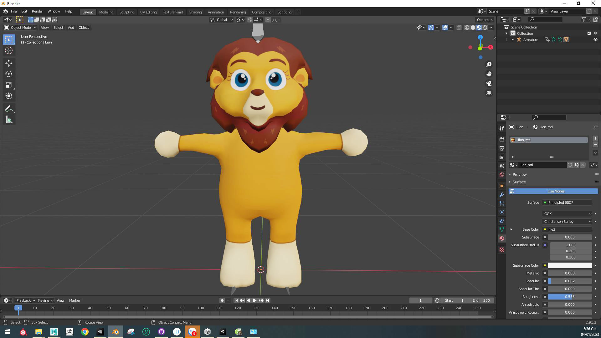 Character009 Animated Lion 3D Low-poly 3D model_1