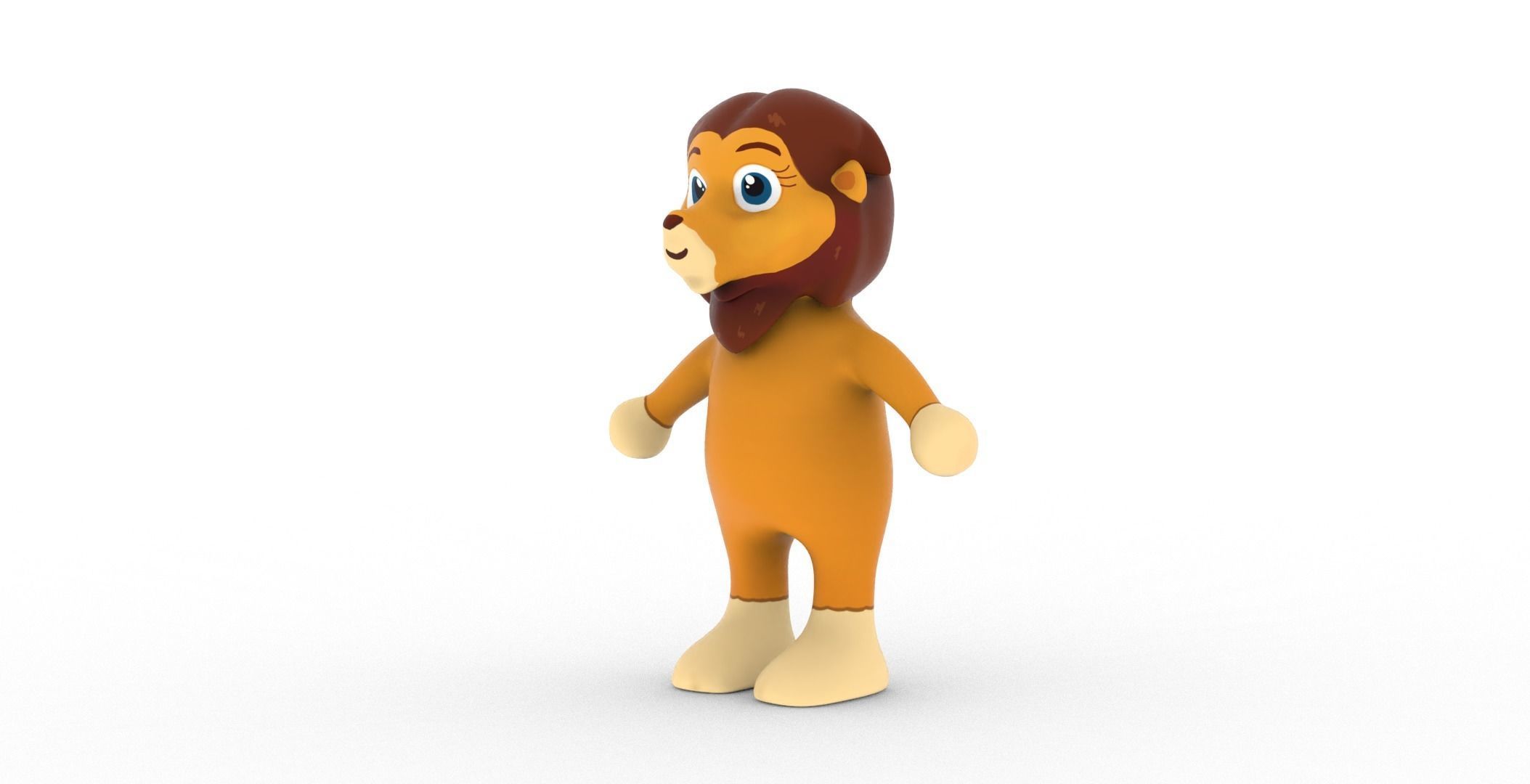 Character009 Animated Lion 3D Low-poly 3D model_12