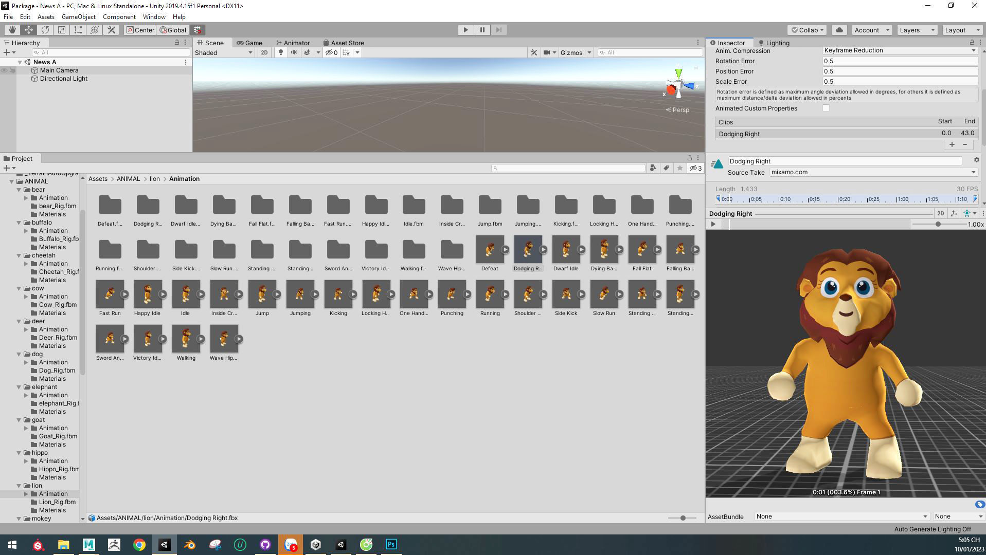 Character009 Animated Lion 3D Low-poly 3D model_6