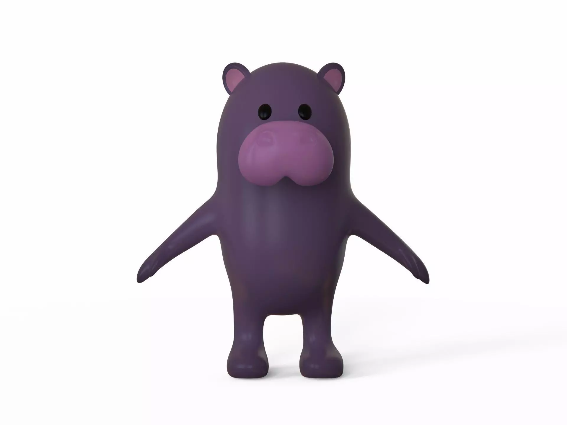 Hippo Stylized Low-poly 3D model