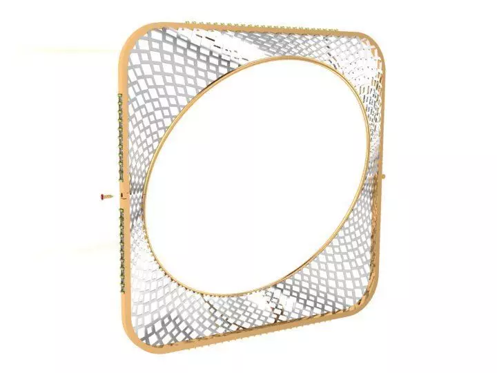 Bracelet circular mirror with gold frame 3D print model