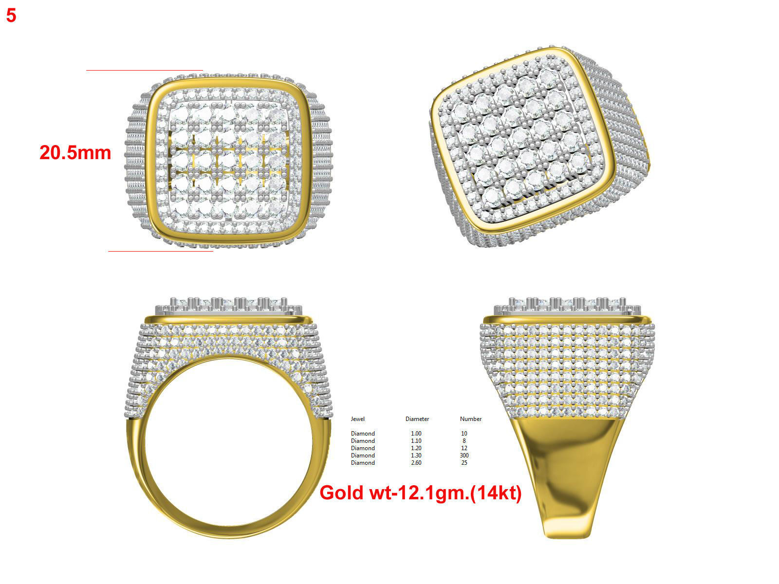 Men Ring-05 3D print model_9