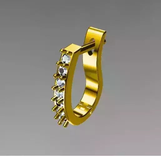 U shape baali earrings 3D print model