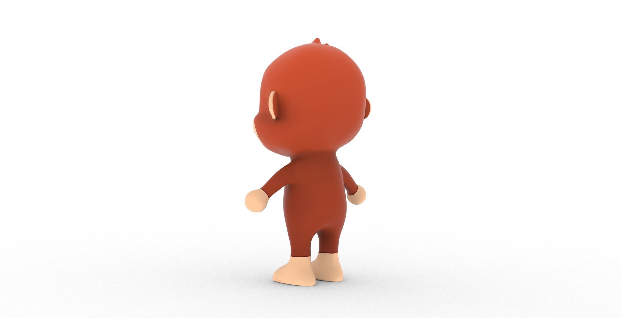 Character010 Animated Monkey 3D Low-poly 3D model_14