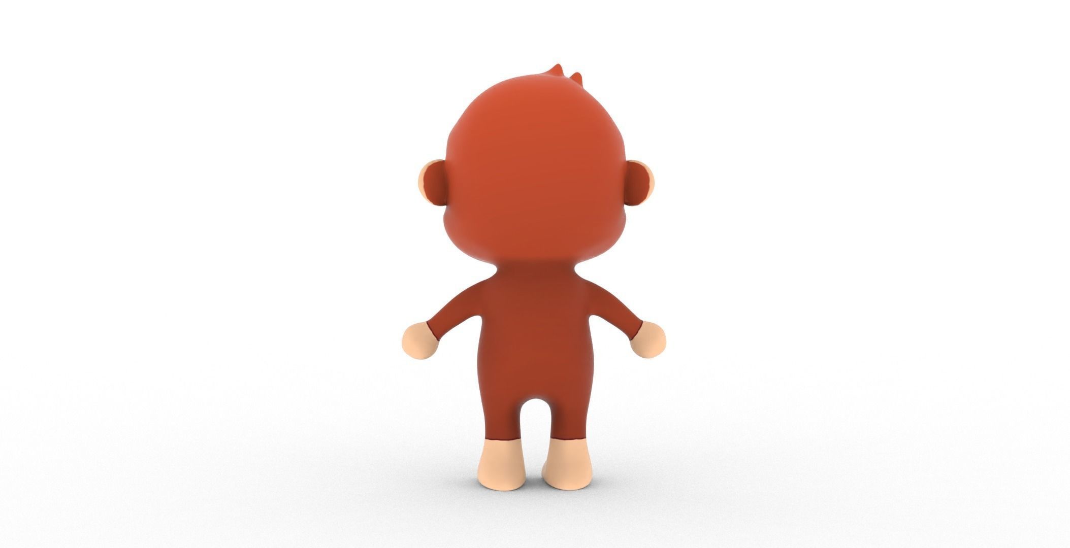 Character010 Animated Monkey 3D Low-poly 3D model_21