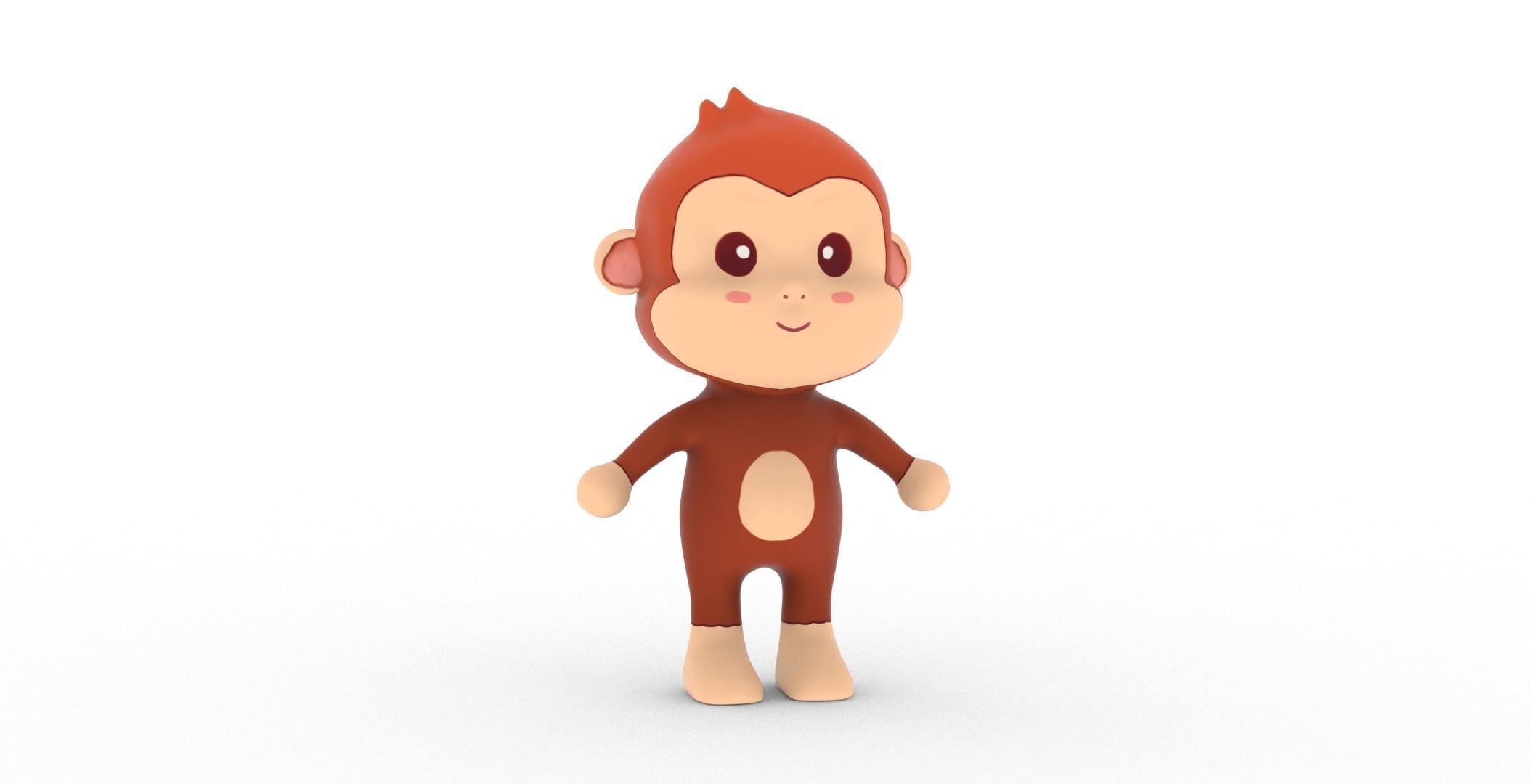 Character010 Animated Monkey 3D Low-poly 3D model_26