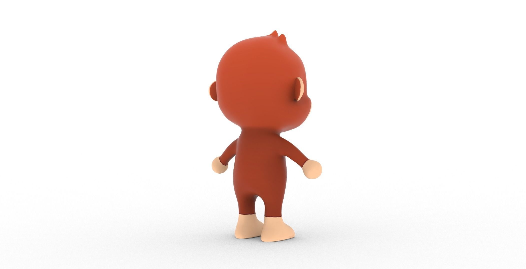 Character010 Animated Monkey 3D Low-poly 3D model_16