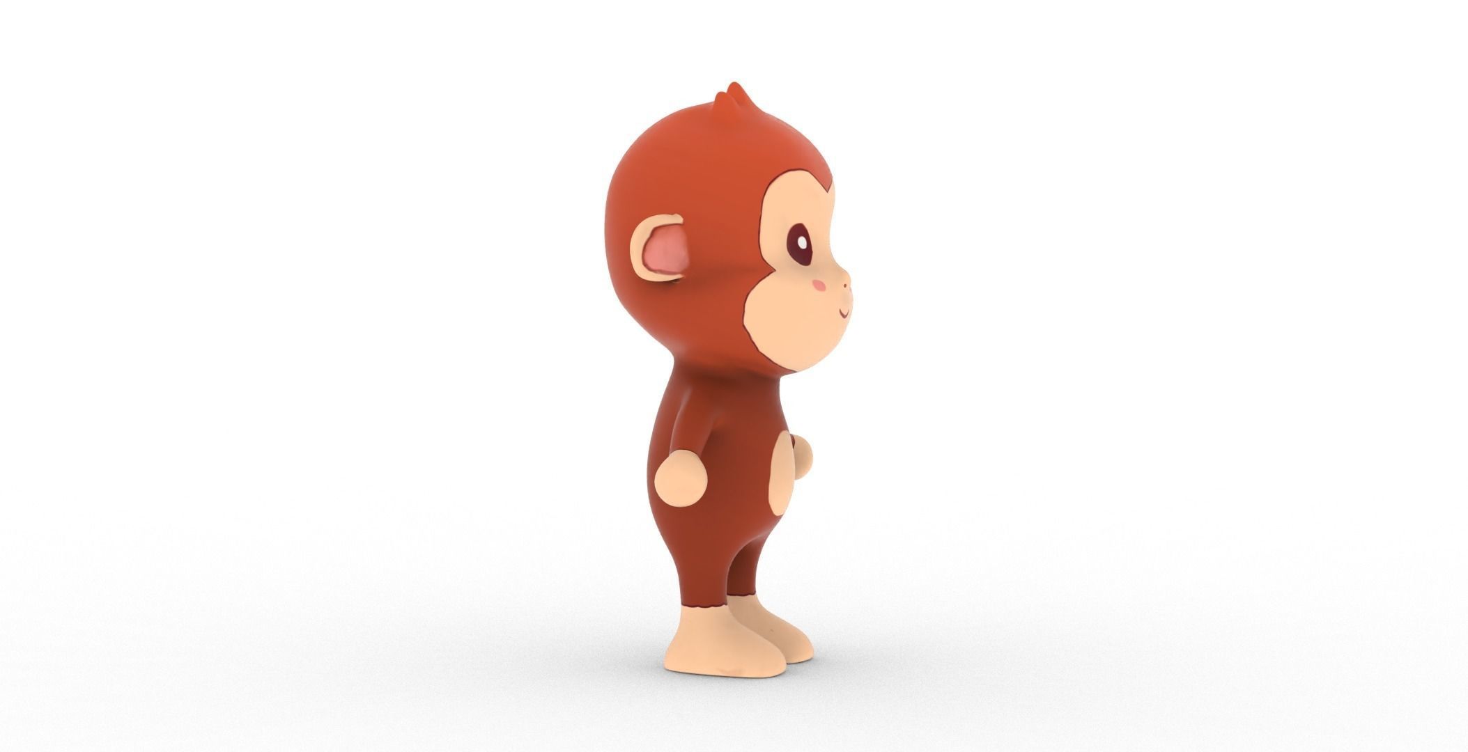 Character010 Animated Monkey 3D Low-poly 3D model_27