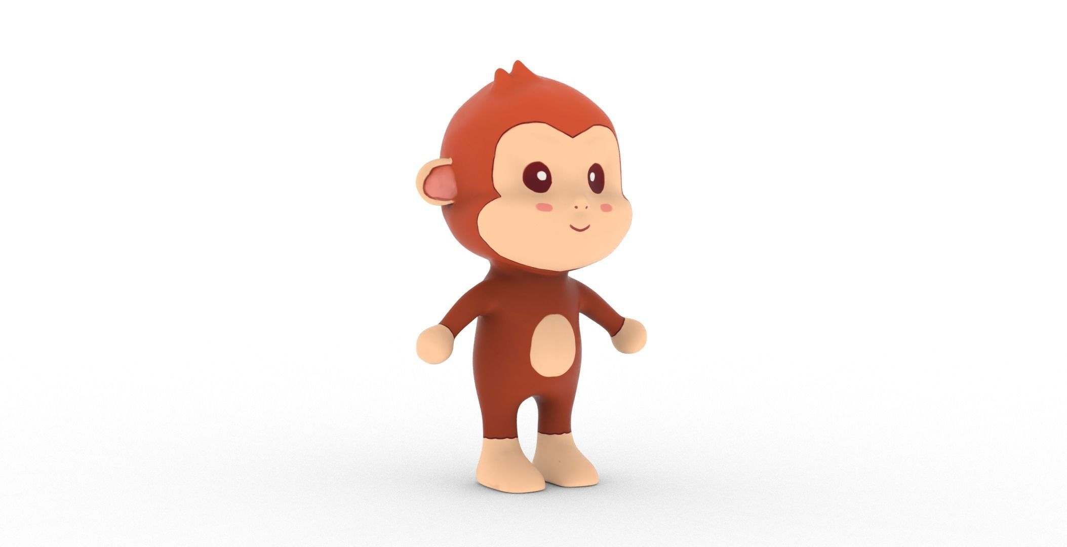 Character010 Animated Monkey 3D Low-poly 3D model_25
