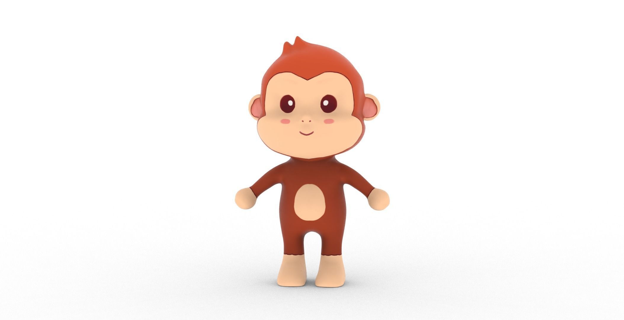 Character010 Animated Monkey 3D Low-poly 3D model_24