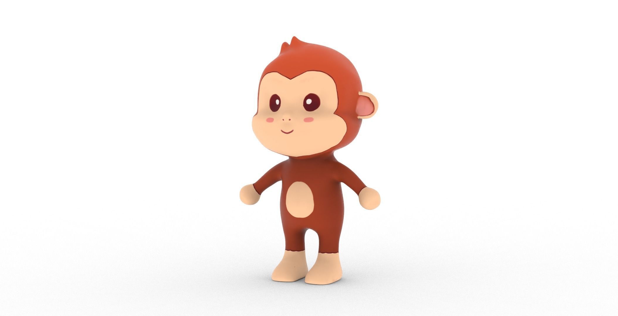 Character010 Animated Monkey 3D Low-poly 3D model_15