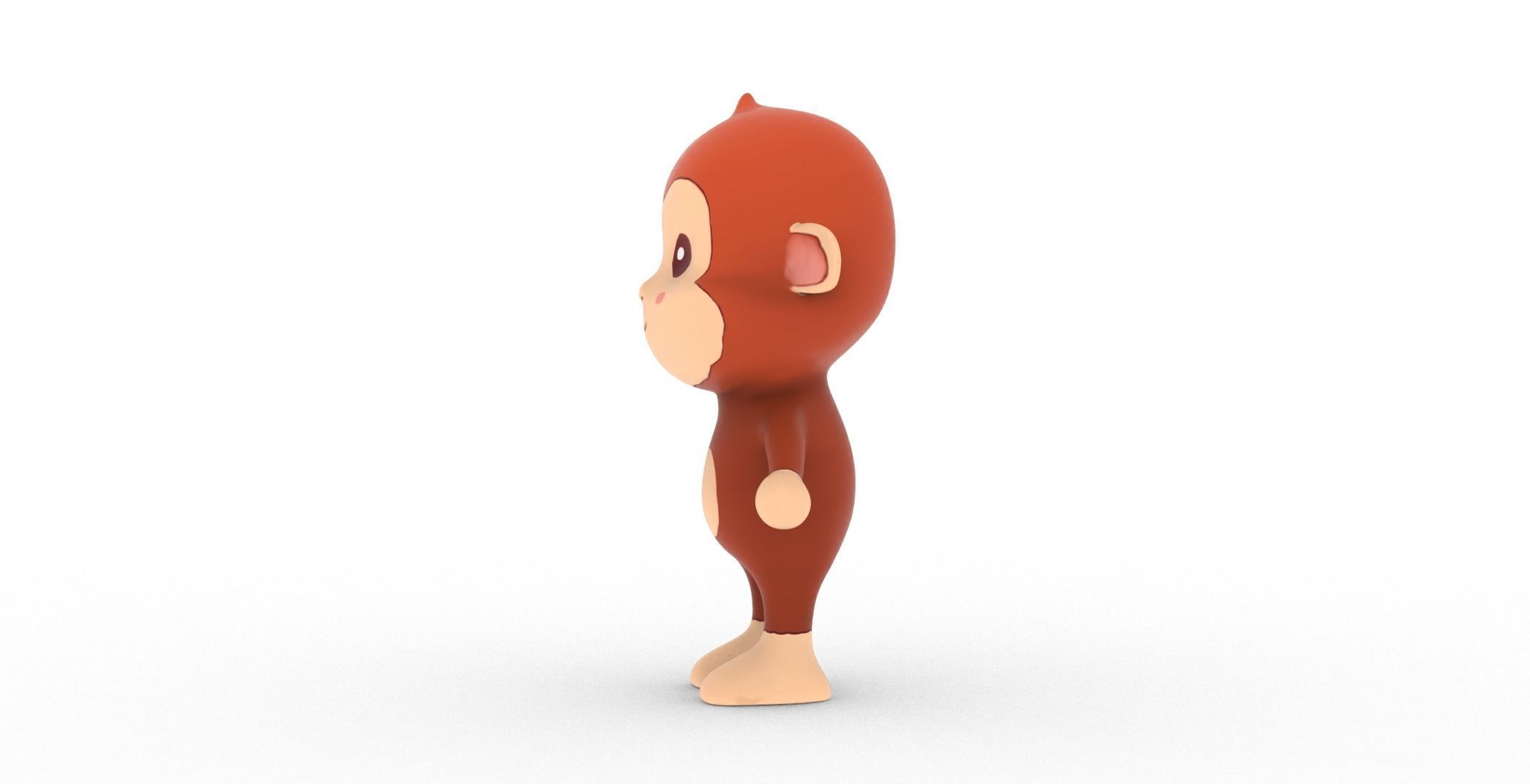 Character010 Animated Monkey 3D Low-poly 3D model_13