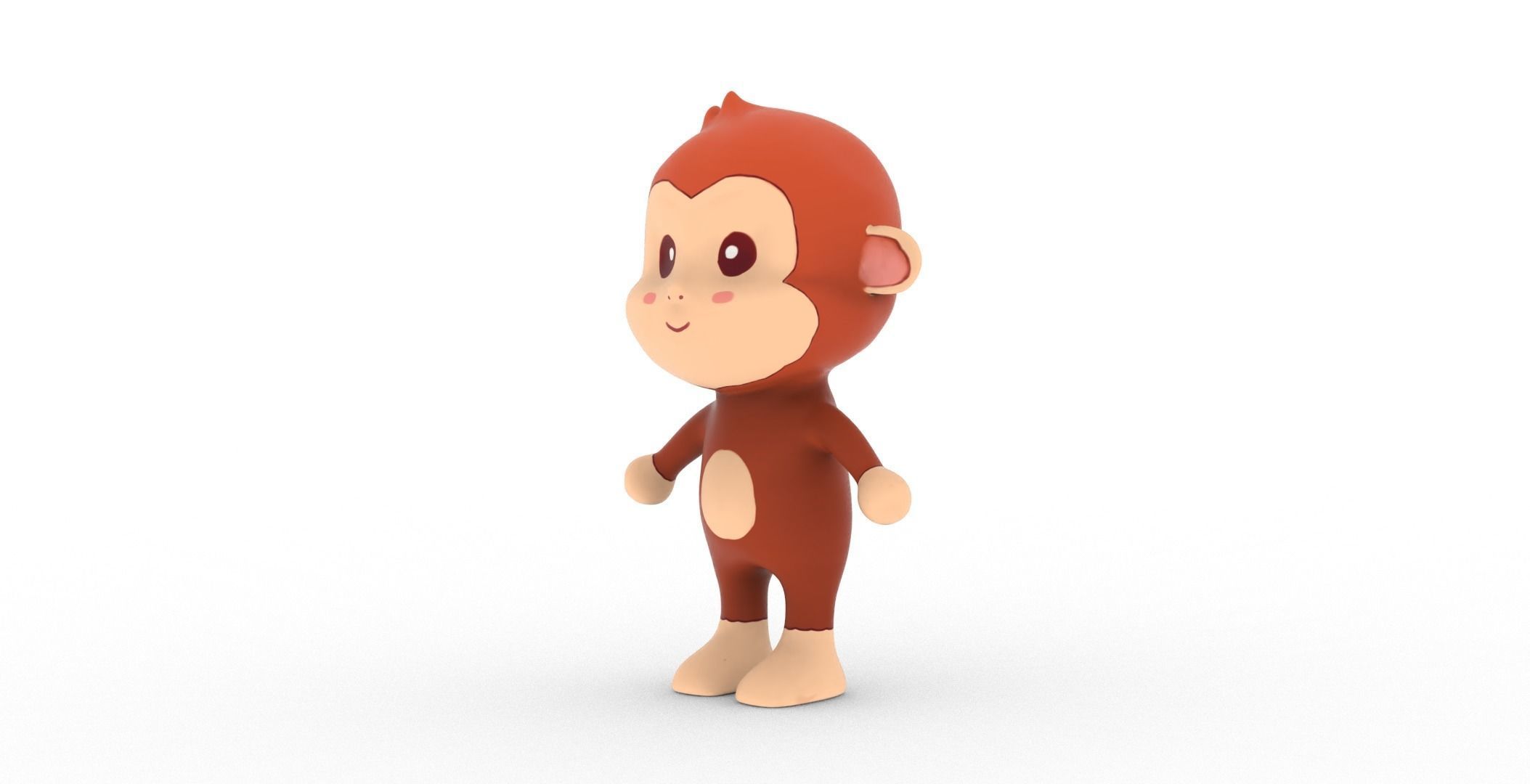 Character010 Animated Monkey 3D Low-poly 3D model_10