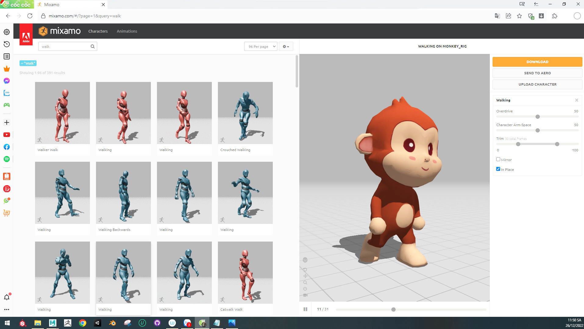 Character010 Animated Monkey 3D Low-poly 3D model_2