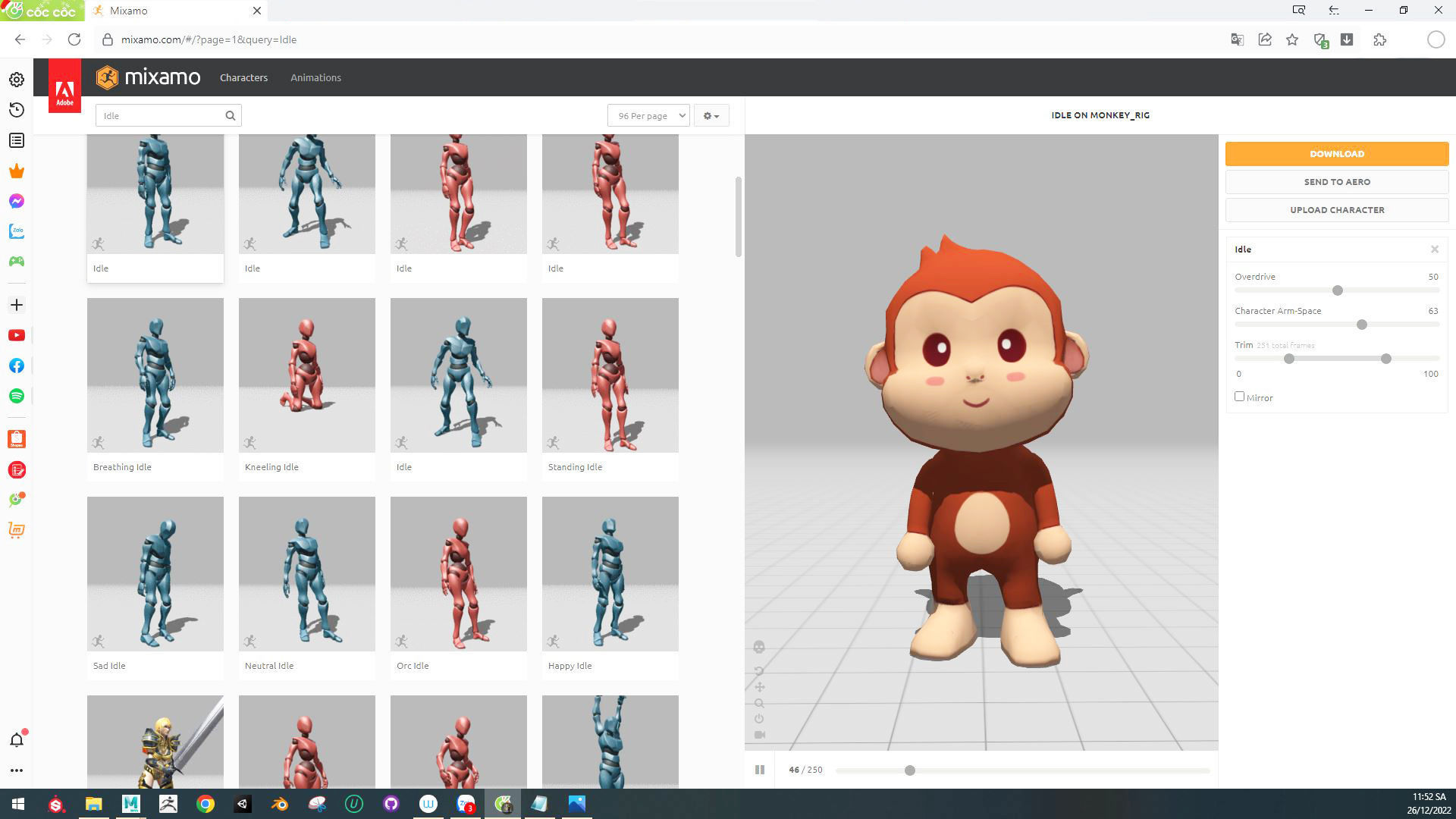 Character010 Animated Monkey 3D Low-poly 3D model_3