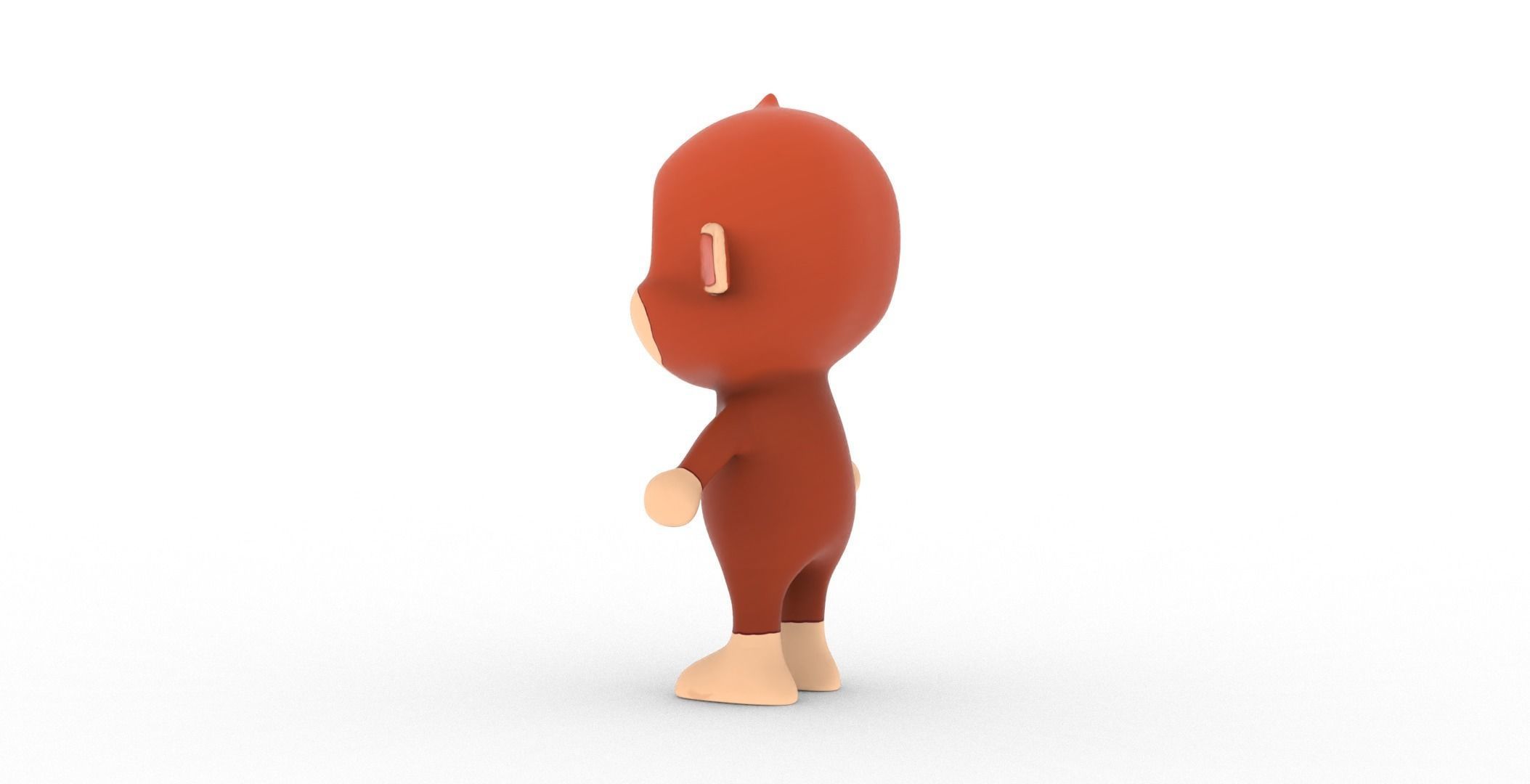 Character010 Animated Monkey 3D Low-poly 3D model_11