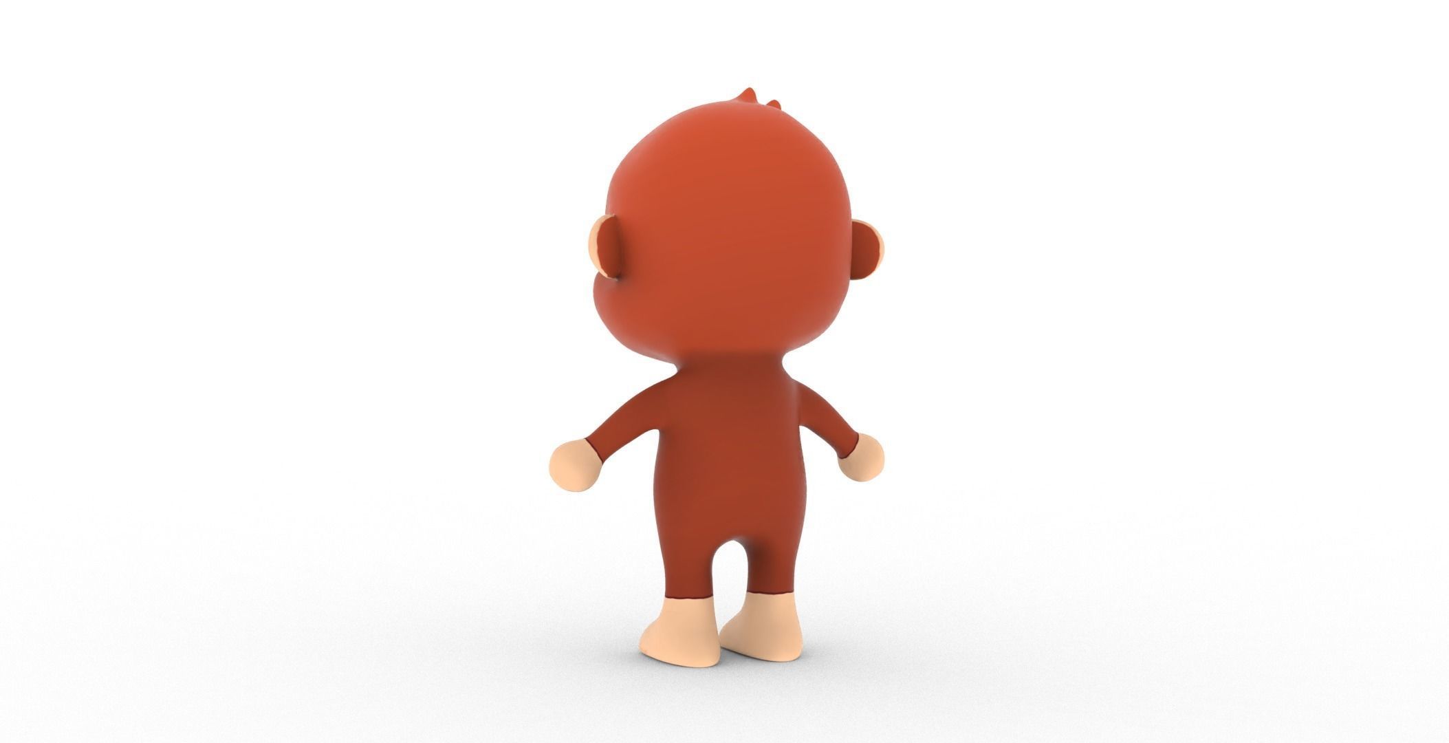 Character010 Animated Monkey 3D Low-poly 3D model_12