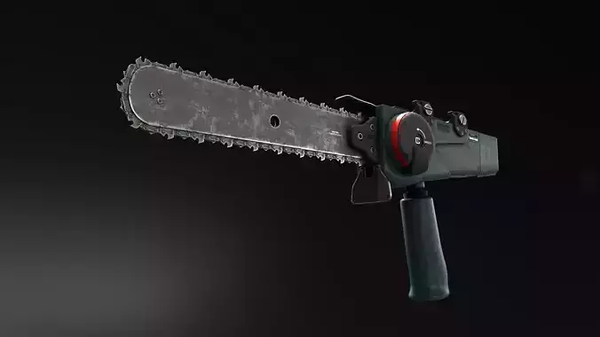 Rifle Chainsaw Attachment Low-poly 3D model