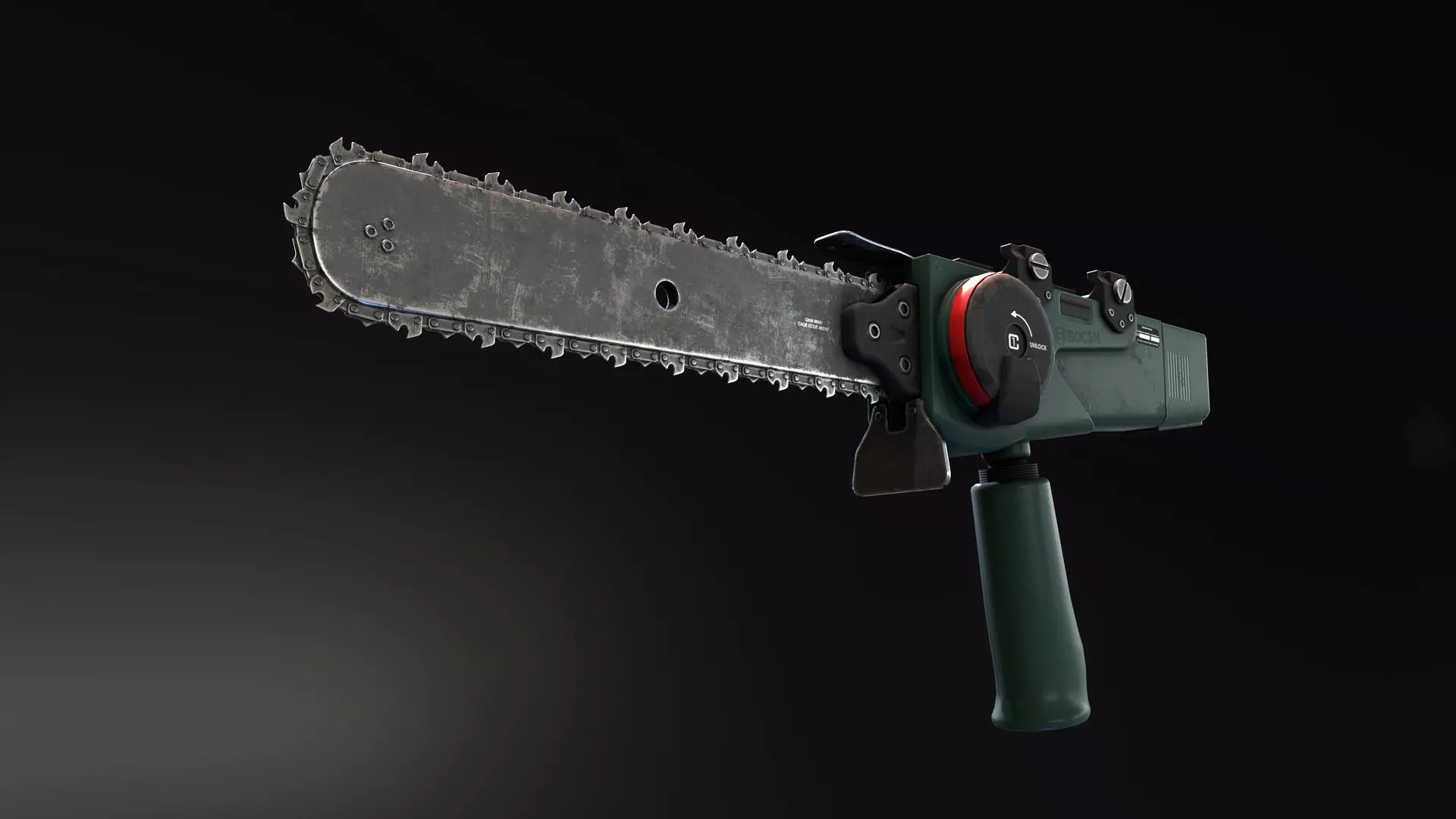 Rifle Chainsaw Attachment Low-poly 3D model