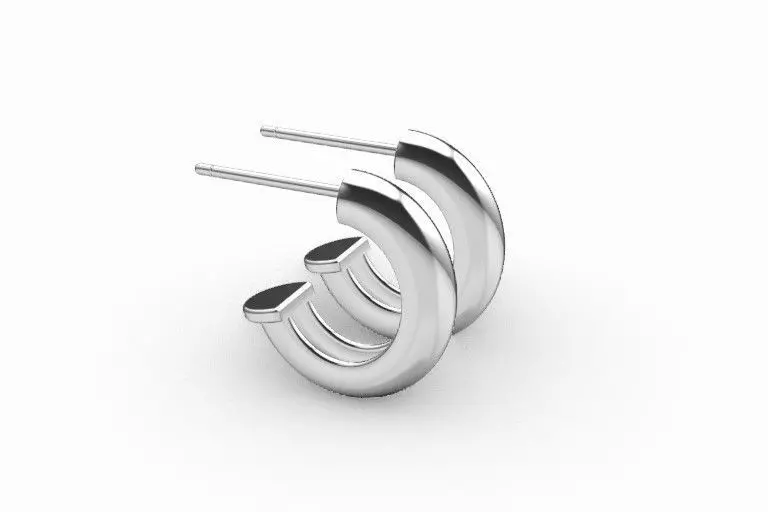 Pretty woman hoop earrings 3D print model_0
