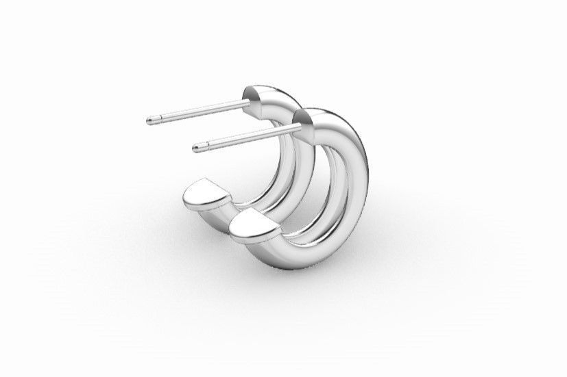Pretty woman hoop earrings 3D print model_1