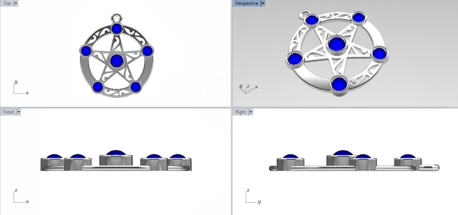 unisex pendant  3D print model_3