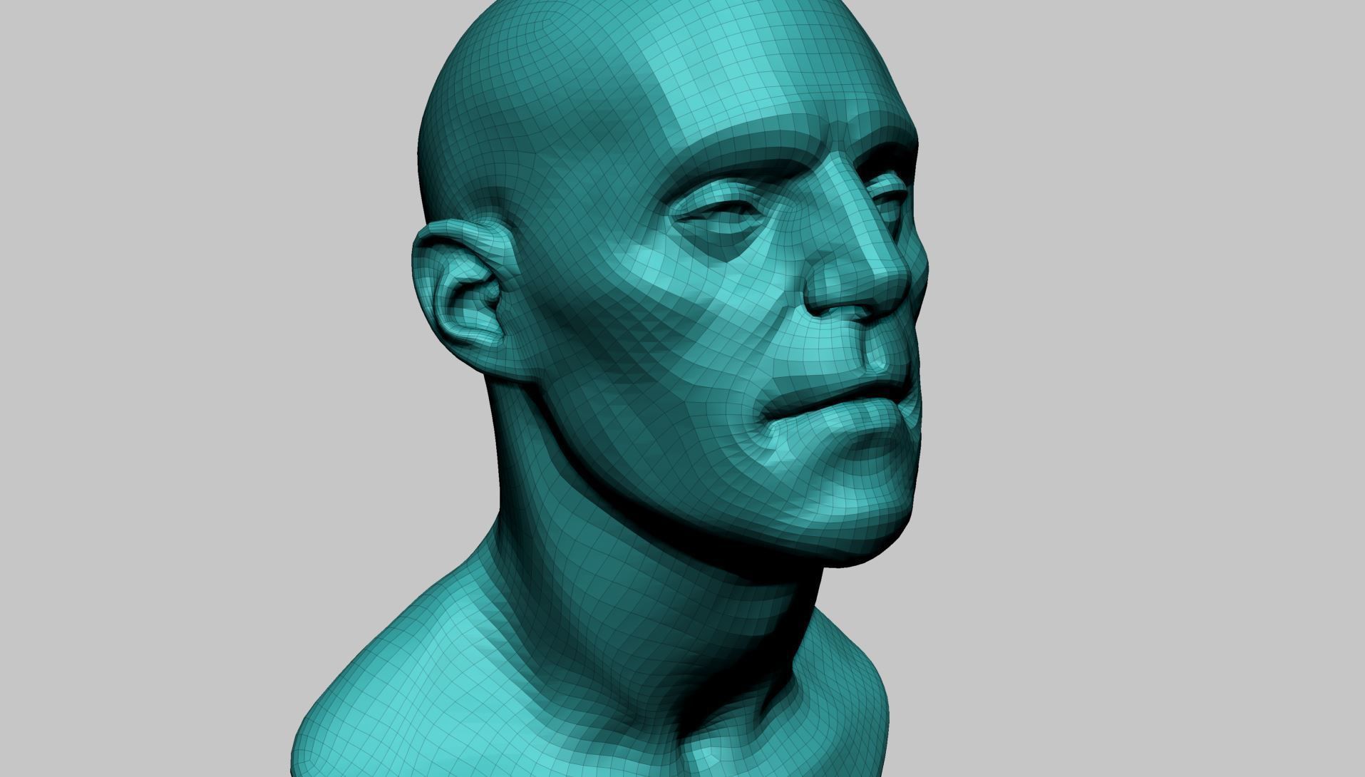 Base Male Head B 3D model_10