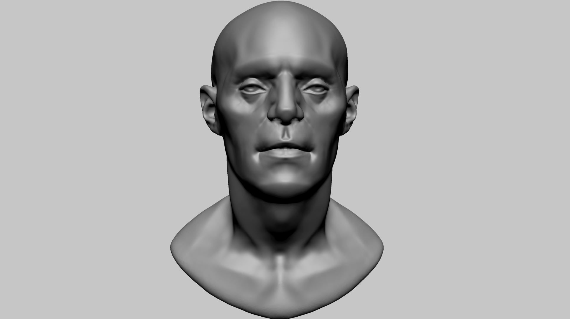 Base Male Head B 3D model_8
