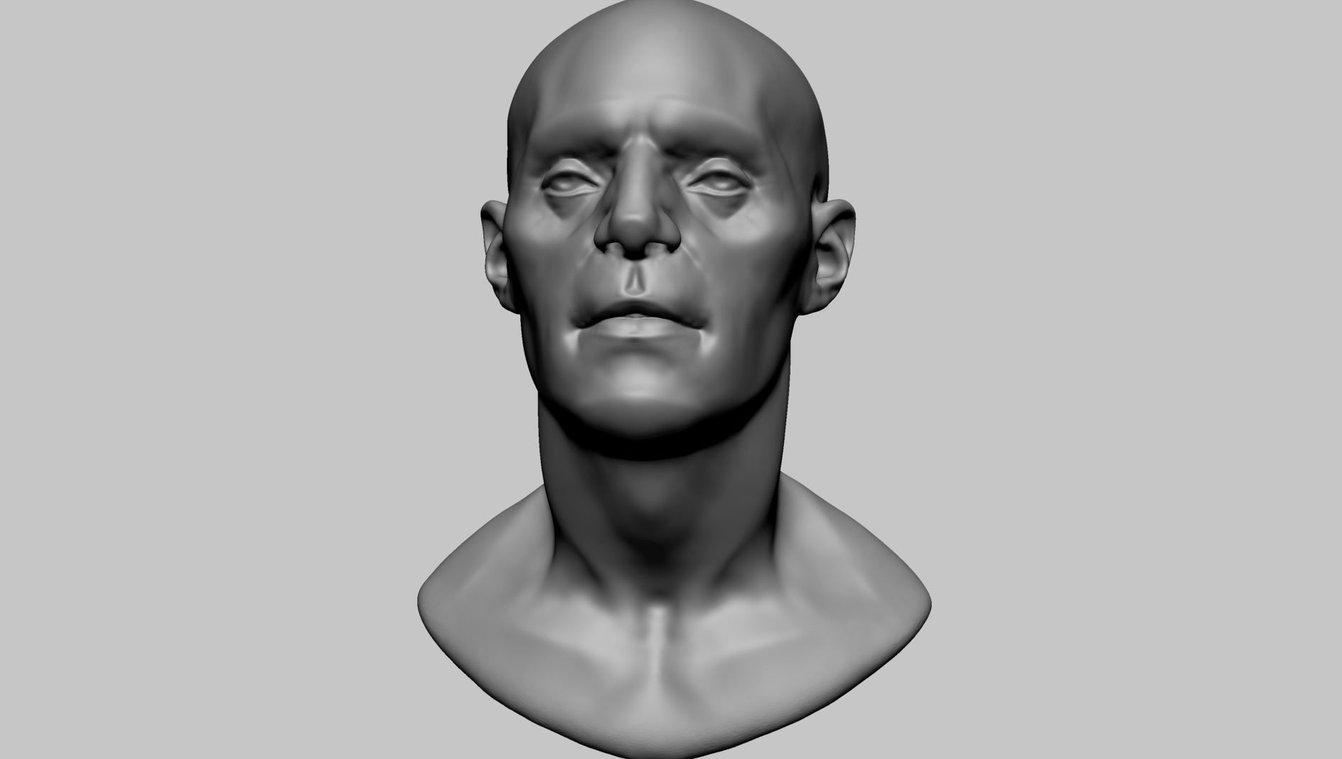 Base Male Head B 3D model_7