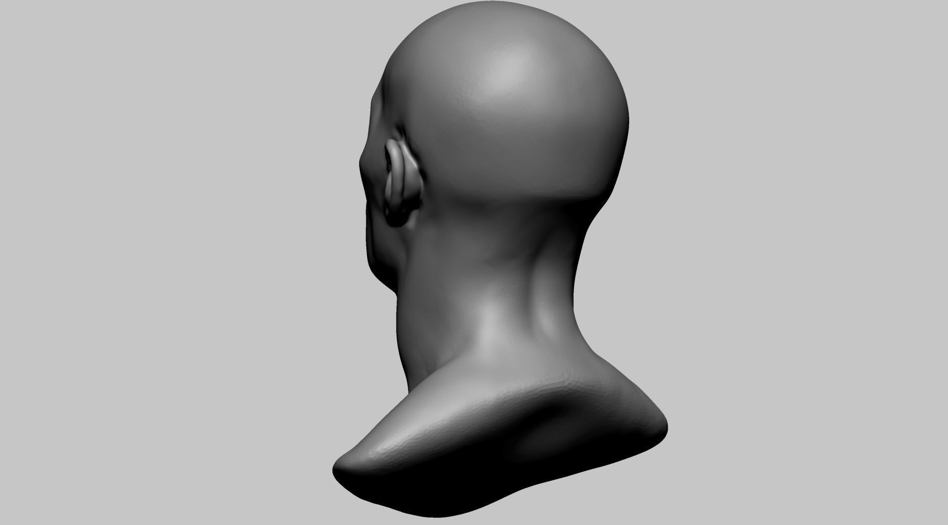 Base Male Head B 3D model_4