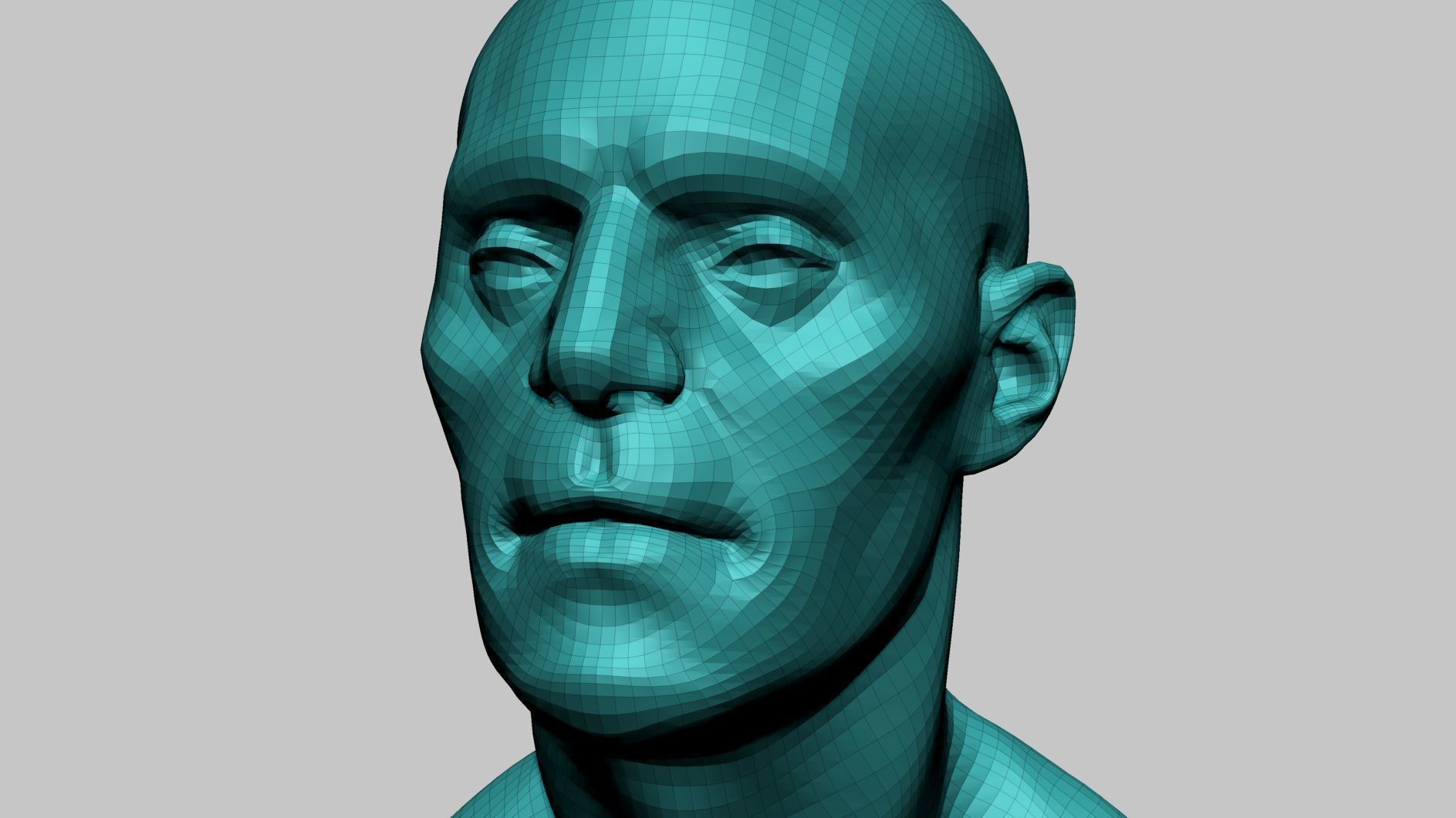Base Male Head B 3D model_11