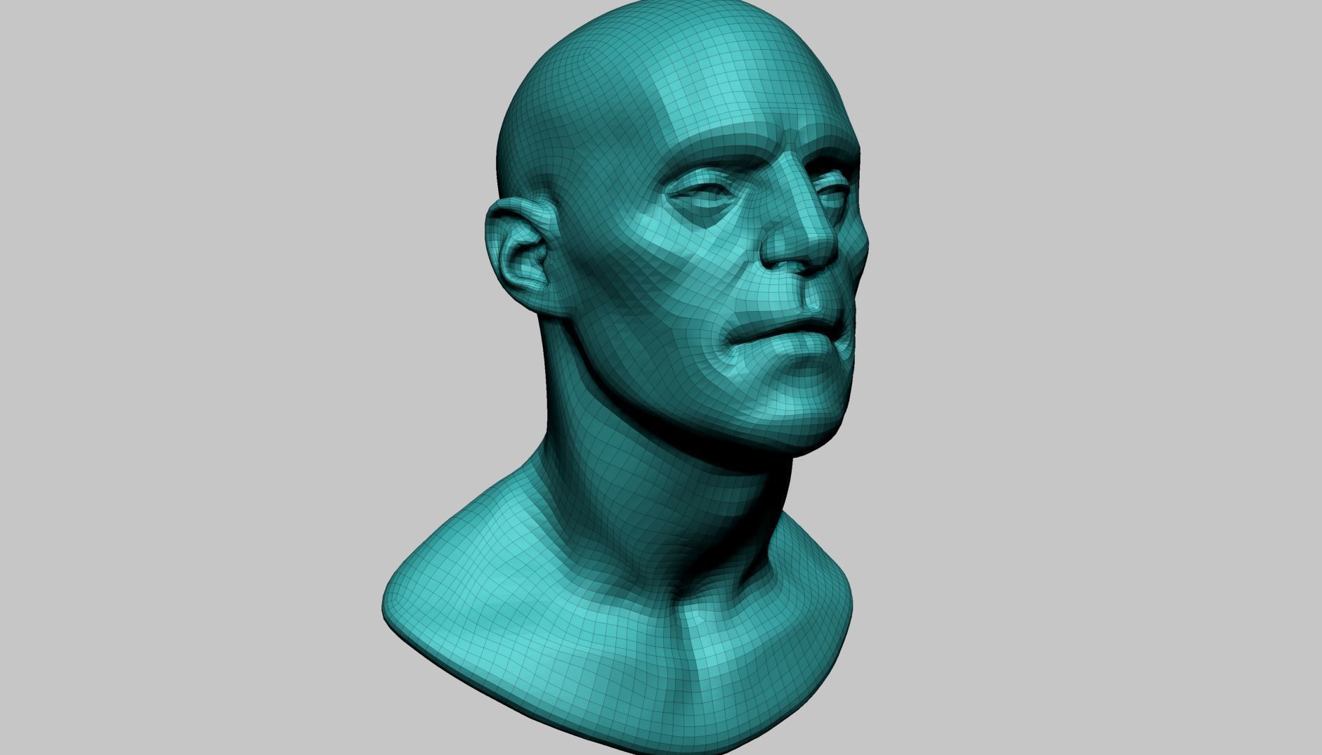 Base Male Head B 3D model_12