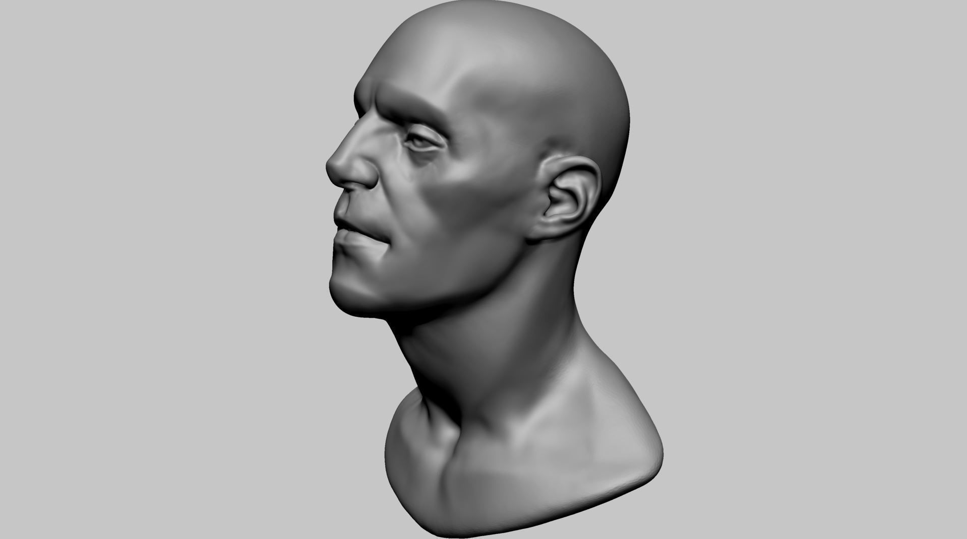 Base Male Head B 3D model_6