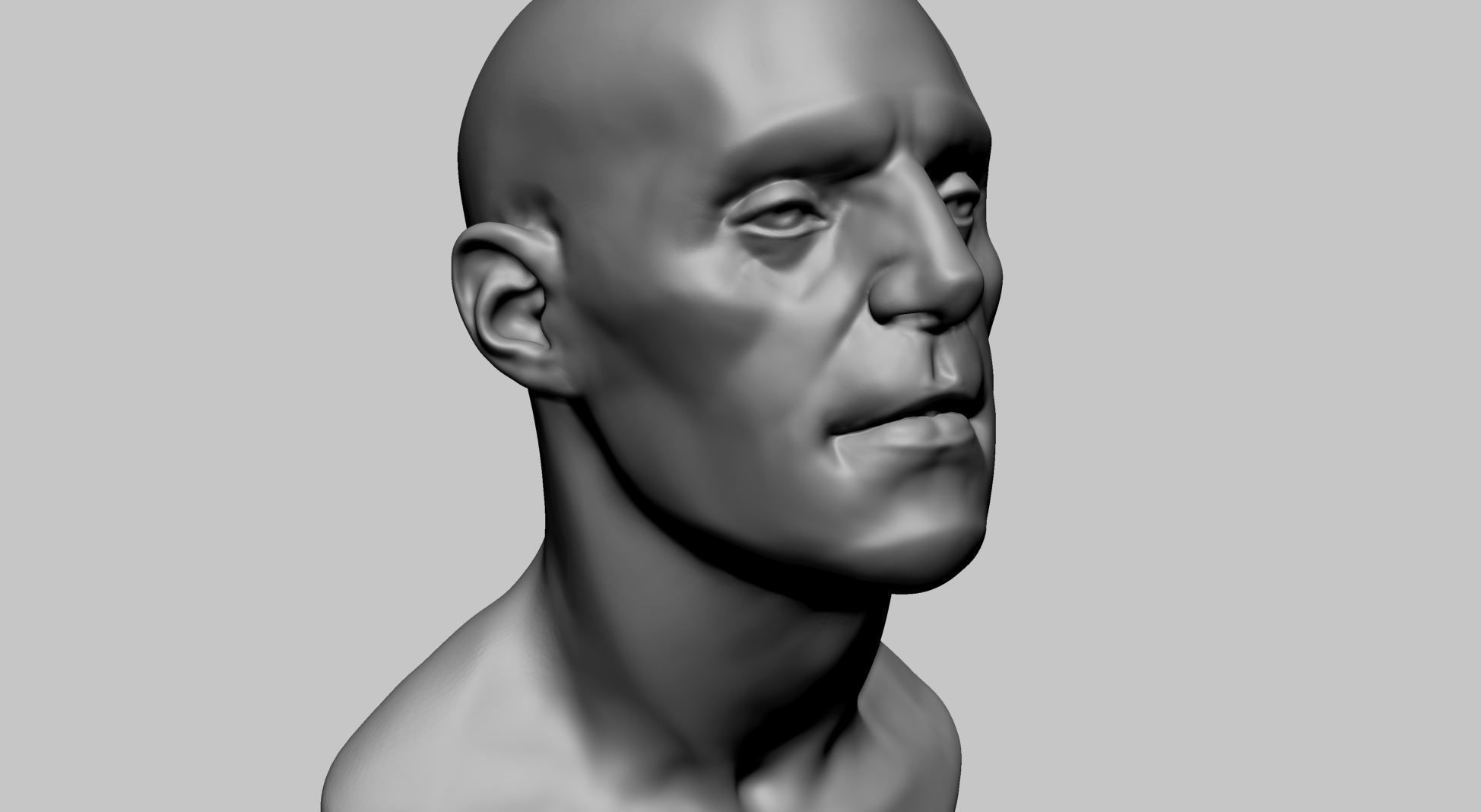 Base Male Head B 3D model_9