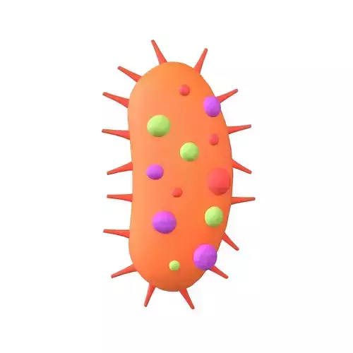 Bacteria Icon v2 001 Low-poly 3D model