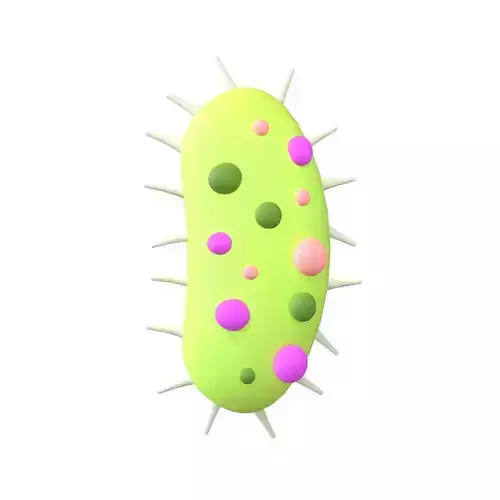 Bacteria Icon v2 002 Low-poly 3D model